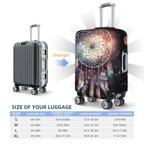 Travel Luggage Cover Dream catcher and stars Suitcase Protector Elastic Washable Stretch Suitcase Protector Anti-Scratch Travel Suitcase Cover Fit 18-32 Inch Luggage2