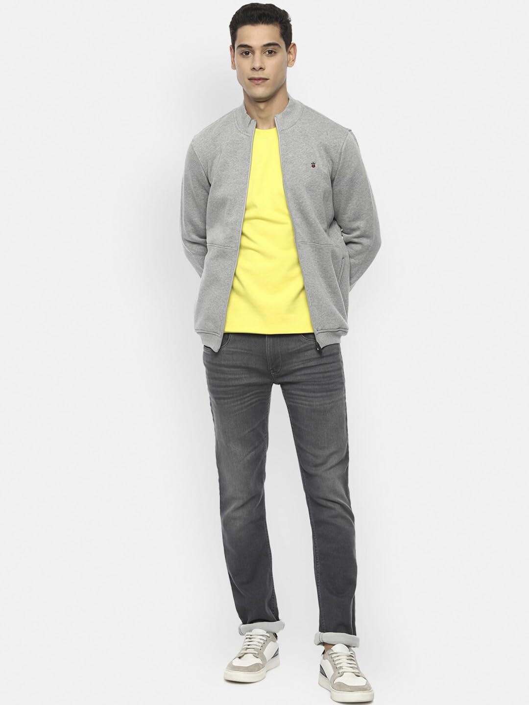 Solid Full Sleeve Standard Length Winter Wear Zip-Up Jacket For Men’s Solid Full Sleeve Standard Length Winter Wear Zip-Up Jacket For Men’s