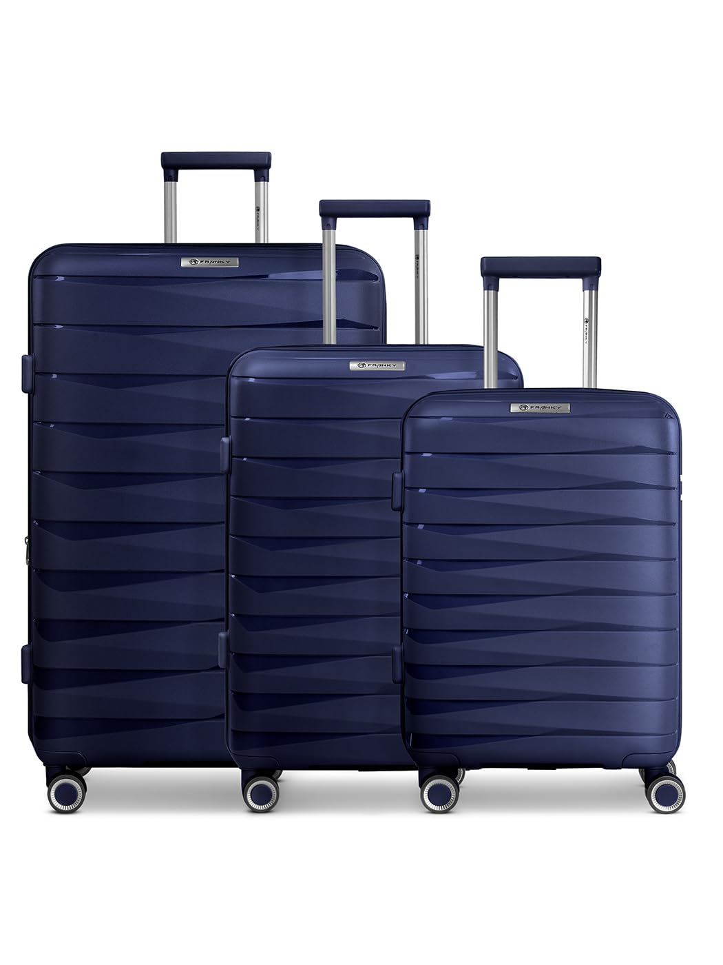 Franky Koffer-Set 3-teilig für Damen und Herren | Reise-Trolleys 49 x 28 x 74 cm aus hochwertigem, leichtem Polypropylen Material | Erweiterbar & TSA-Schloss | London Serie