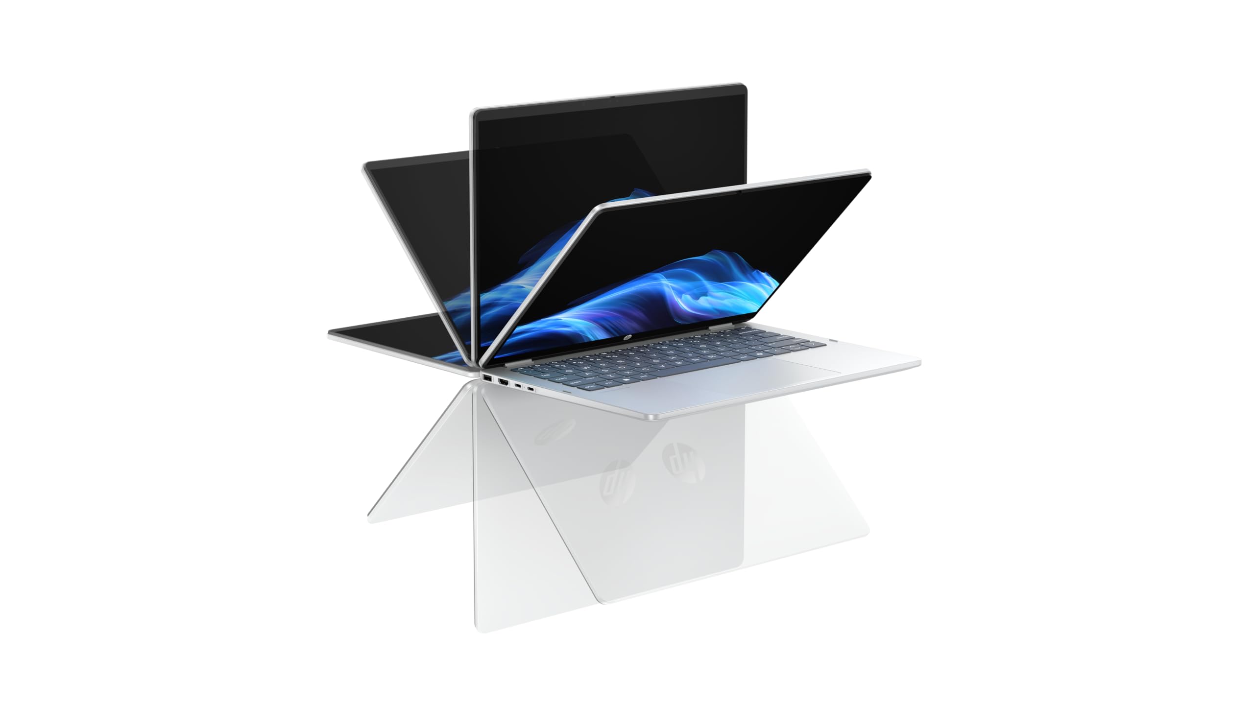 HP OmniBook 5 Flip 14-fp0254ng 2 in 1 Convertible Laptop, 14 Zoll 2K-Touchscreen, Intel Core i5-1334U, 16 GB RAM, 512 GB SSD, Windows 11 Home, Silber