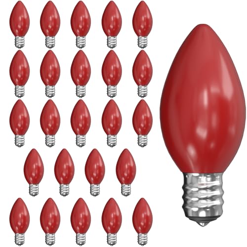 Romasaty C7 LED ԐFd 25pbN LED C7 bh vX`bN NX}XCg pd OXgOCg C䃉v 0.6bg iCgCgd C7/E12 Cx[X