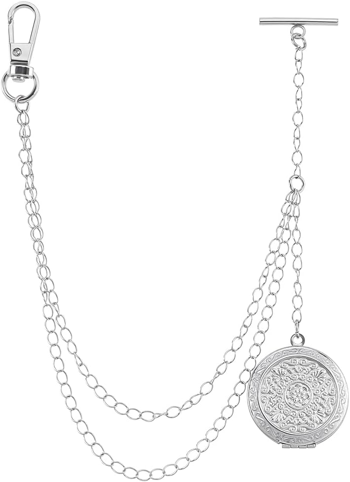 WADORN 3Pcs Vintage Pocket Watch Chain Fob Link, Watch Chains Pockets Link for Pockets Watches Pendant