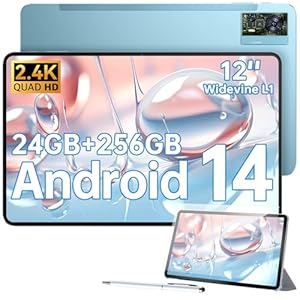 OUKITEL OT5S Tablet 12 Pulgadas 2.4K IPS Tablet Android 14 Tablet con Lapiz 24GB+256GB(TF 2TB) Gaming Tablet con Funda 8250mAh 16MP 4-Altavoces Widevine L1 Dual SIM 4G | Face ID | GPS | OTG | 5G WiFi