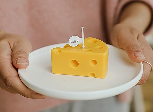 Miniatura 6 de Vela perfumada en forma de queso,Vela decorativa de cera de soja aromática de 4.23 oz para mesa, foto de regalo de cumpleaños, ideal para meditación