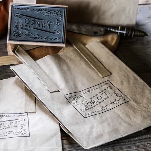 Large Custom Stamp | Personalized Business Logo Stamper for Paper Bag Box | Custom Branding Packaging Rubber Stamp with Your Logo | Eco Friendly Stamp