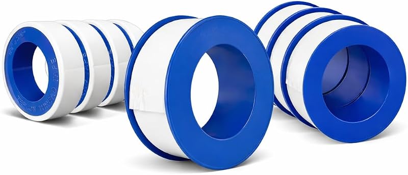 PTFE Teflon Thread Seal Tape, 4 Rolls, 1/2 Inch x 520 Inches, Plumbing Thread Sealing Tape for Shower Heads, Water Pipe Sealing, Leak-Proof Pipe Fittings