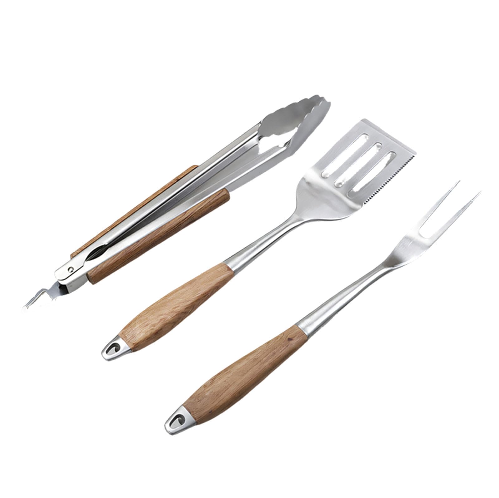 Grill Kochbesteck Set mit Edelstahlköpfen, A