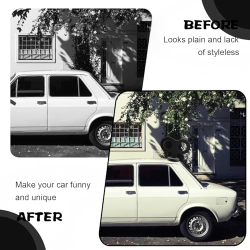 Image of 3D Car Wind Up Key, Cute Clockwork Wind Up Key for Back of Car Roof Decoration (Black)