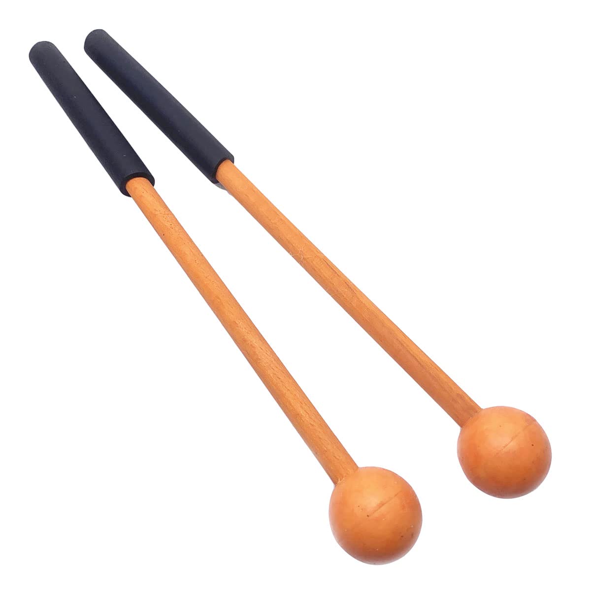 1 Pair 9 Inch Rubber Xylophone Sticks Tongue Drum Mallets Percussion Sticks Hammer for Glockenspiel, Xylophone, Chime, Woodblock, and Bells (Orange)