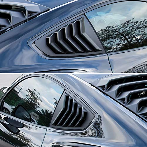 Side Window Louvers For Ford Mustang 2015 2016 2017 2018 2019 2020 2021 Windshield Sun Shade Cover Vent Gt Lambo Style Custom Fit All Weather Abs (Matte Black) #TOP2