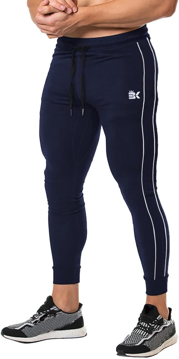 BROKIG Men's Slim Fit Workout Joggers Pants, Casual Breathable Gym Training Tapered Sweatpants with Zipper Pockets - Image 7
