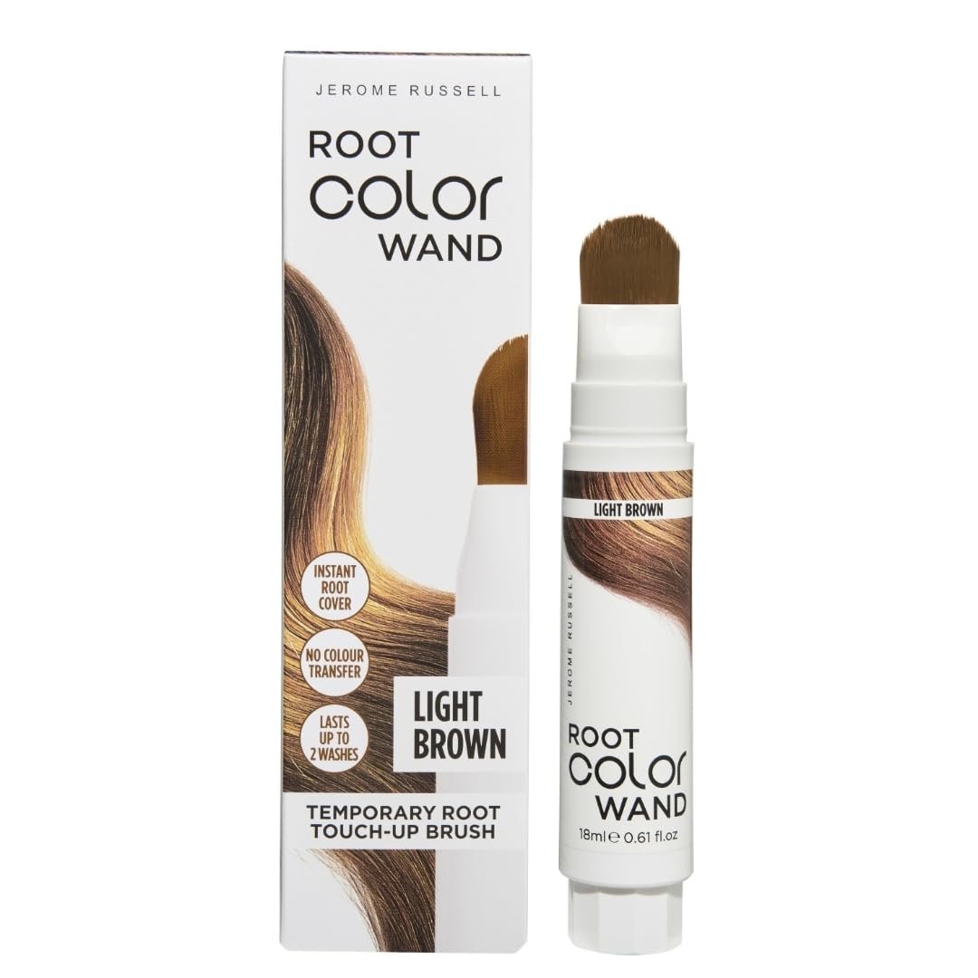 Jerome Russell Root Color Wand in LIGHT BROWN | Instant Up To 100% Grey Coverage | Non-Sticky Formula | Long-Lasting Results | 18ml