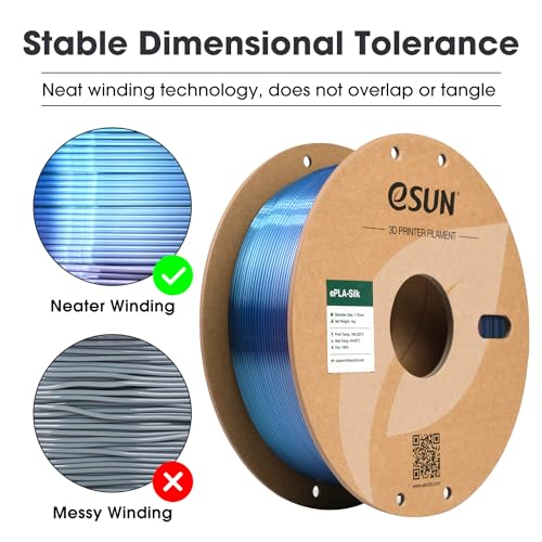eSUN Silk Rainbow PLA Filament 1.75mm, filamento setoso multicolore per stampanti 3D PLA, colore sfumato che cambia bobina da 1KG (2.2 LBS) per stampanti 3D, Cosmico Arcobaleno