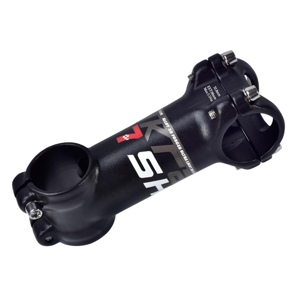 QYQAY 31.8mm MTB Stem ±7 Degree 35/45/55/60/70/80/90/100/110mm Bike Handlebar Stem Lightweight Aluminum Bicycle Riser for Mountain Bike Road Bike BMX Track Bike (Black Red Logo,90mm)