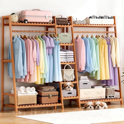 Recopilación de Closet Portatil Walmart - los preferidos. 42 GARUISKY Rack para ropa, Closet armables para ropa con 9 Compartimentos de Almacenamiento, 160x40x140CM Perchero con Estantes, para Balcón, Dormitorio, Sala de estar y...