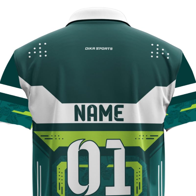 Image of Dika Sports Cricket Custom Player Name and Number Jersey Cricket Tshirt for Men | 2 Year to 5XL