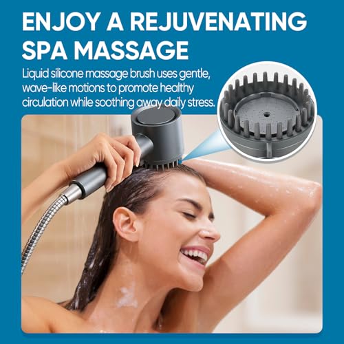 Image of Filtered Shower Head with Handheld, 4+1 Spray Mode Showerhead with Filters | Cobbe Filtered Shower Head with Handheld Built-in Power Wash - Remove Chlorine - Reduces Dry Itchy Skin, Luxury Gray