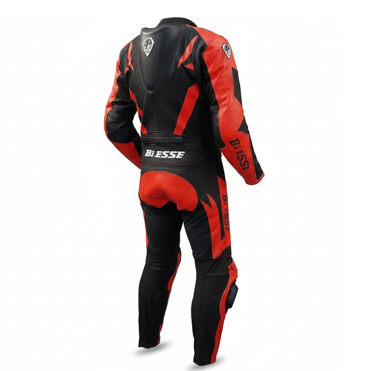 BI ESSE - Motorradanzug aus Leder und Stoff, ideal für Straßen, lange Reisen, Touring, Pitbike,komplett mit Höcker und harten Protektoren