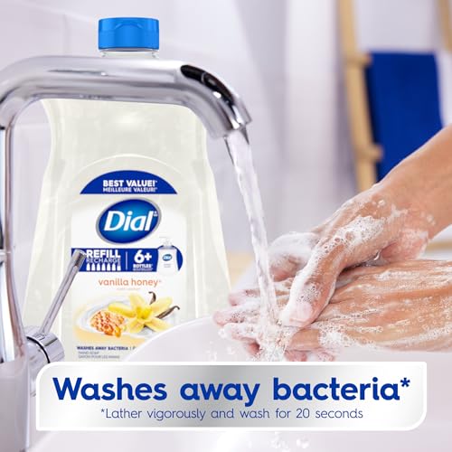 Image of Dial Liquid Hand Soap, Vanilla Honey Scent, 52 Fl Oz Hand Soap Refill (Pack of 3), Dermatologist-Tested, Gentle Formula