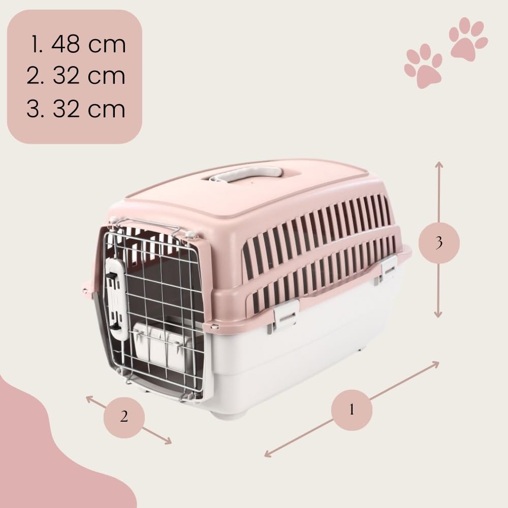 2er Set Transportbox IATA-konform Flugbox Flugzeug Hundebox kleine Hunde Transportbox Katzen für 2 Tiertransportbox Katzentransportbox Gr. S
