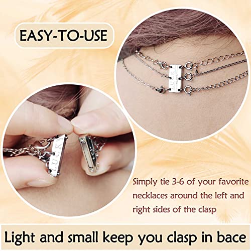 Qulltk Lucky Necklace Layering Clasps 18K Gold And Silver Separator For Stackable Necklaces Chains,Multiple Necklace Clasps And Closures For Layered Look Magnetic thumb #1