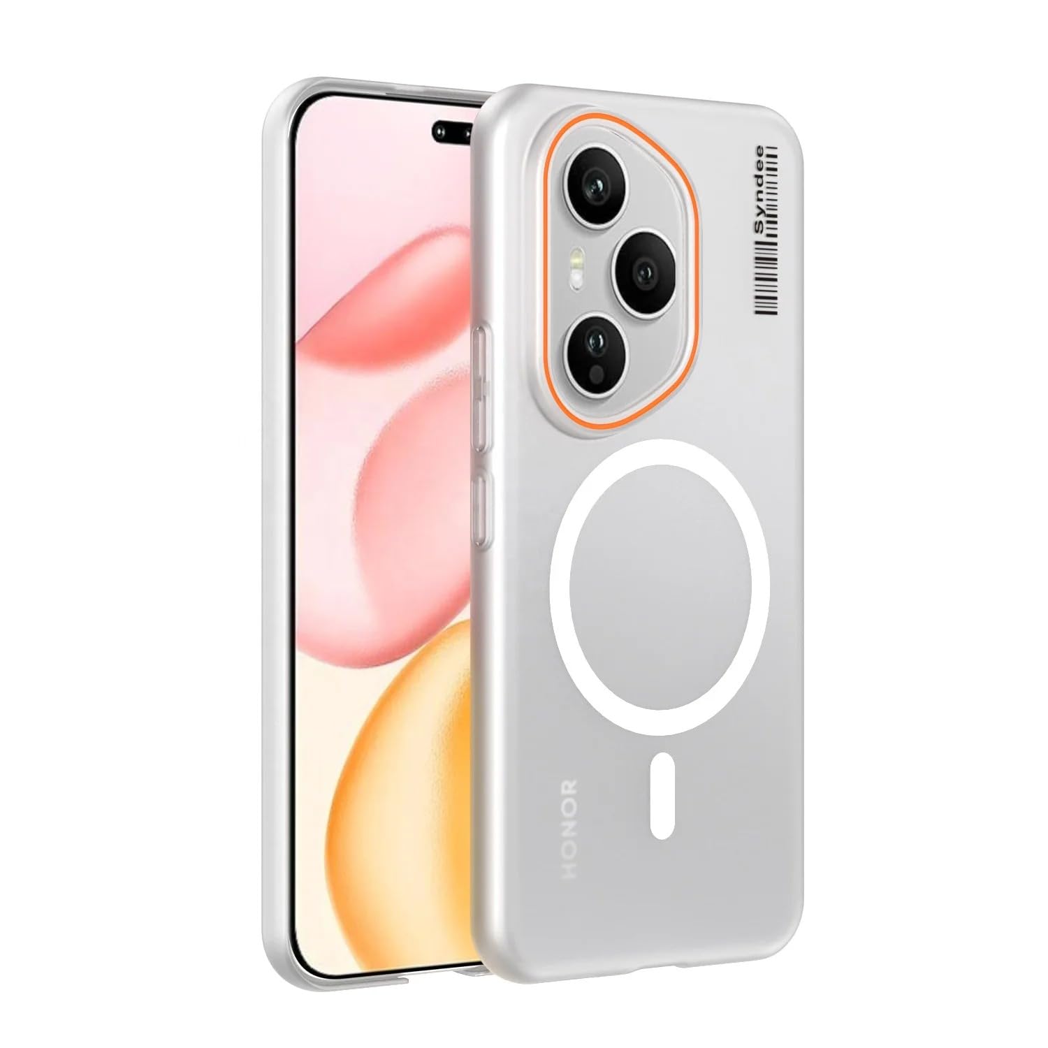 DL3 Mobilak Case Back Cover for Honor 400 Pro 5G, Sleek Frosted Translucent Back Only Compatible with Wireless Magnetic Accessories | Anti-Scratch Shockproof Phone Case (Clear)