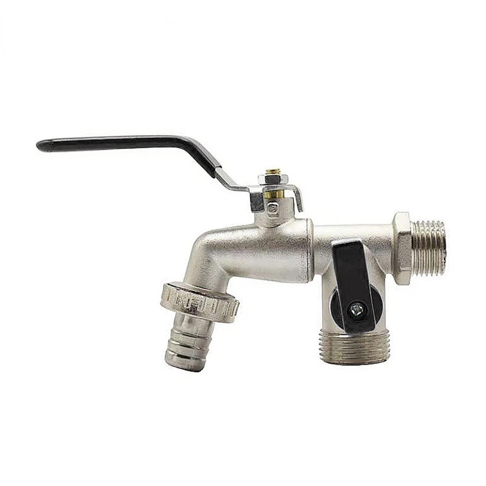 Trryuip Color-D Outside Tap Outdoor Garden Faucet 1 Inlet 2 Outlet Anti-Freeze With Dual Nipple Brass Blue Color Water Tap Tools(Color-D)
