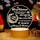 Valentines Day Gifts for Husband, Husband Gifts from Wife, Acrylic Night Light Marriage Gifts for Hi