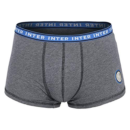 F.C INTERNAZIONALE Calzoncillos tipo bóxer, producto oficial para niño, del Inter Fútbol (10 años, gris)