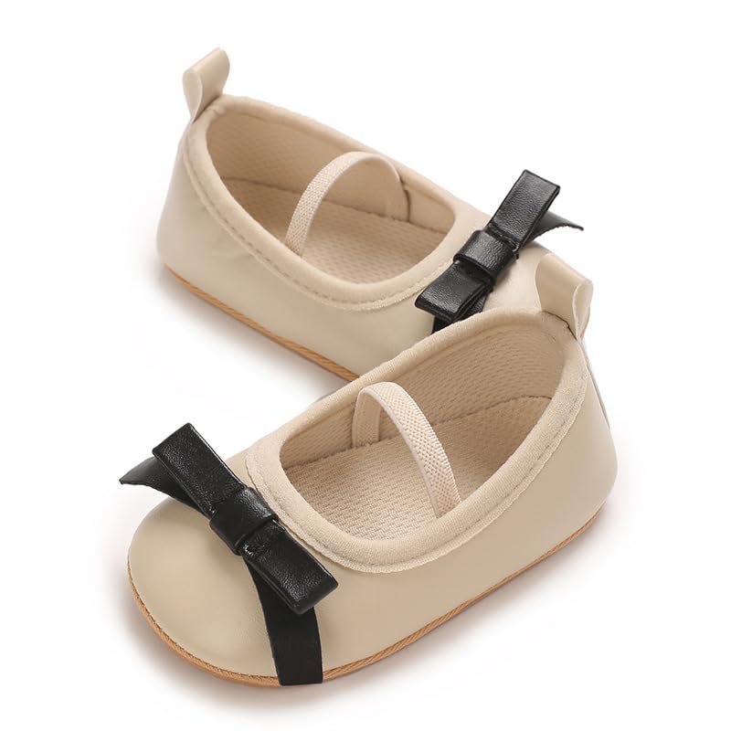 Baby Girls Mary Jane Pu Leather Flats Anti-Slip Soft Rubber Sole Toddler Bowknot Princess Dress Shoes4