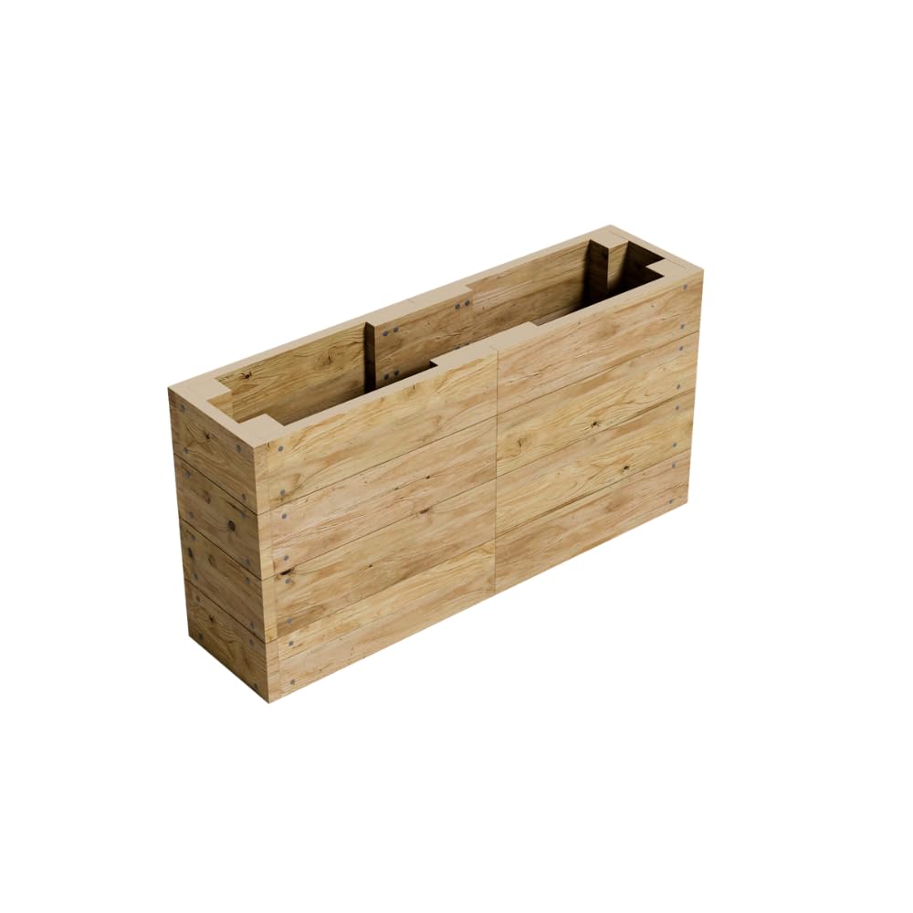 Conka Garden - Wooden Raised Bed Kit - Large Garden Planters for Vegetables, Herbs, Flowers – Start Growing Plants Earlier & Better - Durable & Resistant FSC Treated Timber 120cm L x 240cm W x 30cm H — view 38