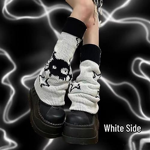 Grunge Leg Warmers Socks Fairy Grunge Cloth Socks Reversible High Knee Long Boot Knit Stack Socks Star Women Girls4