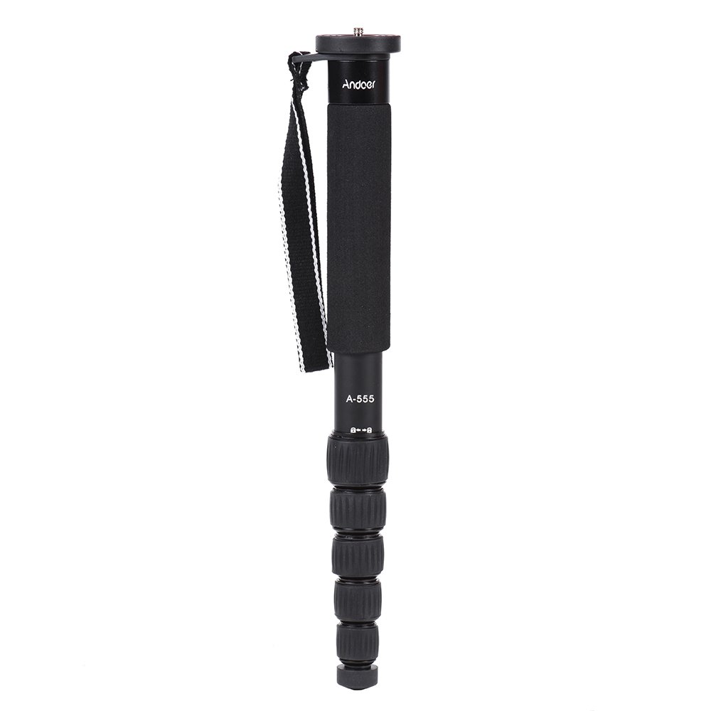Andoer A-555 - Monopié para cámara Nikon Canon Sony Pentax (aleación de aluminio, 6 secciones)