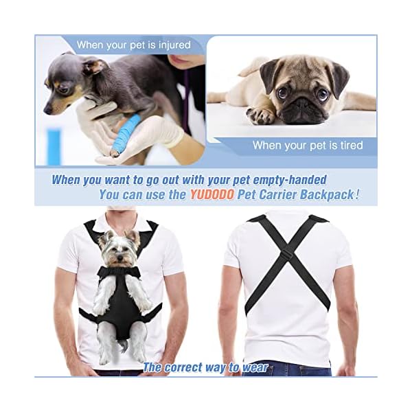 YUDODO-Pet-Dog-Carrier-Backpack-Adjustable-Dog-Front-Carrier-Legs-Out-Easy-Fit-Dog-Travel-Backpack-Carrier-for-Hiking-Camping-for-Small-Medium-Dogs-Cats-and-Rabbits-Small-Pack-of-1-A-Black Adventure Paws Pet Dog Carrier Backpack for Small and Medium Dogs, Cats, and Rabbits - Explore the Outdoors!