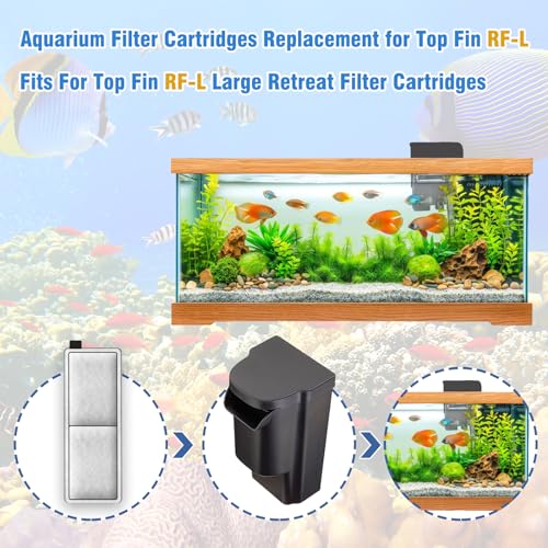 Image of 9-Pack Fish Tank Aquarium Filters Replacement for Top Fin RF-L Large Retreat Filter Cartridges
