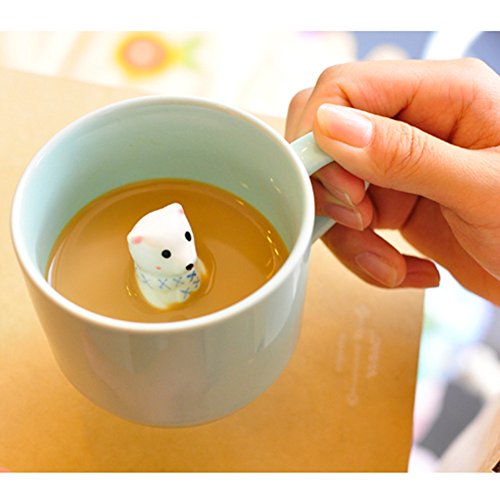 Zah 3D Mug Animal Inside Cup Cartoon Ceramics Figurine Teacup Christmas Birthday Gift For Boys Girls Kids Women Men Coffee Mug (8 Oz Rabbit) #TOP3