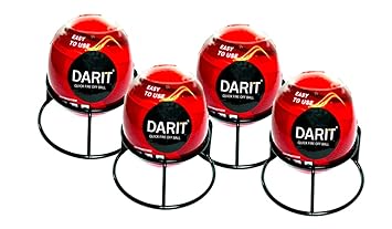DARIT [Pack of 4] Fireball-Fire Extinguisher Ball, Quick Fire Off, Automatic Fire Extinguishing Fire Suppression Device with Mount and User Manual Ideal for Home, Car, Garage and More(1.3kg)