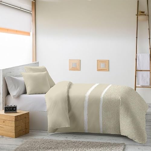 Rufino Díaz Edredón Invierno Reversible 350g Estampado Udir (Beige 49-90 cm) - Otoño/Invierno - Suave y cálido para tu Descanso