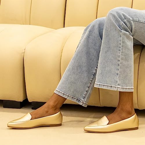 Image of MUSSHOE Pointed Toe Flats for Women, Comfortable Business Casual Work Shoes, Slip On Loafers with Arch Support, Office Walking Flats for All Day Standing