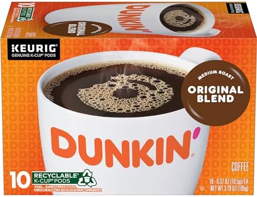Dunkin’ Original Blend Medium Roast Coffee, Keurig K-Cup Pods, 10 Count Box