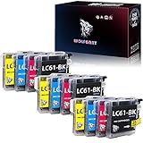 Wolfgray 12PK LC61 Compatible LC61BK LC61C LC61M LC61Y Ink Cartridge for Brother MFC-490CW MFC-495CW...