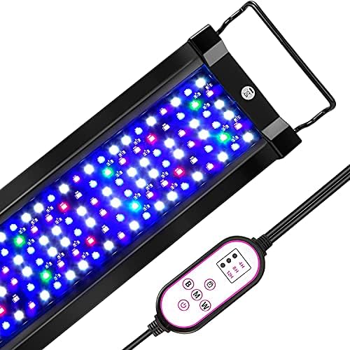 lucare 40W 24-36 Inch Saltwater Aquarium Light with Full Spectrum LED, Exclusive Reef Coral Light Spectrum for Marine Fish Tank，Dimmable Dual Channel for LPS & SPS
