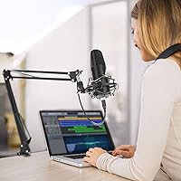 Vista 8 de MAONO Micrófono de computadora USB todo en uno para PC, 192 kHz24 bits con filtro pop, trípode, soporte de choque para reuniones de zoom