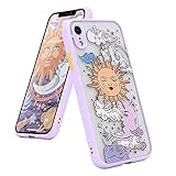 Pepmune Compatible with iPhone Xr Case Matte Clear Design Sun Moon 3D Cartoons Bumper Women Men Teen Girl Shockproof Silicone Soft Back Protective Cover for Apple iPhone Xr Phone Cases