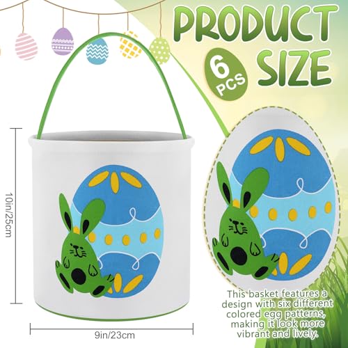 Image of Honeydak 6 PCS Easter Basket for Kids Canvas Bunny, Color 5 Egg Bunny