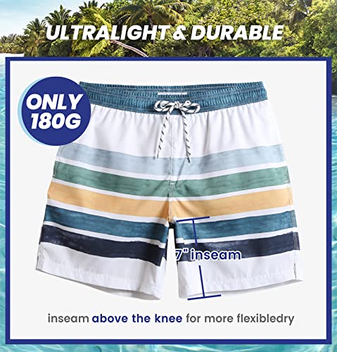 Image of maamgic Mens Slim Fit Swim Shorts Swim Trunks 7 inch Quick Dry Mens Bathing Suits with Mesh Lining