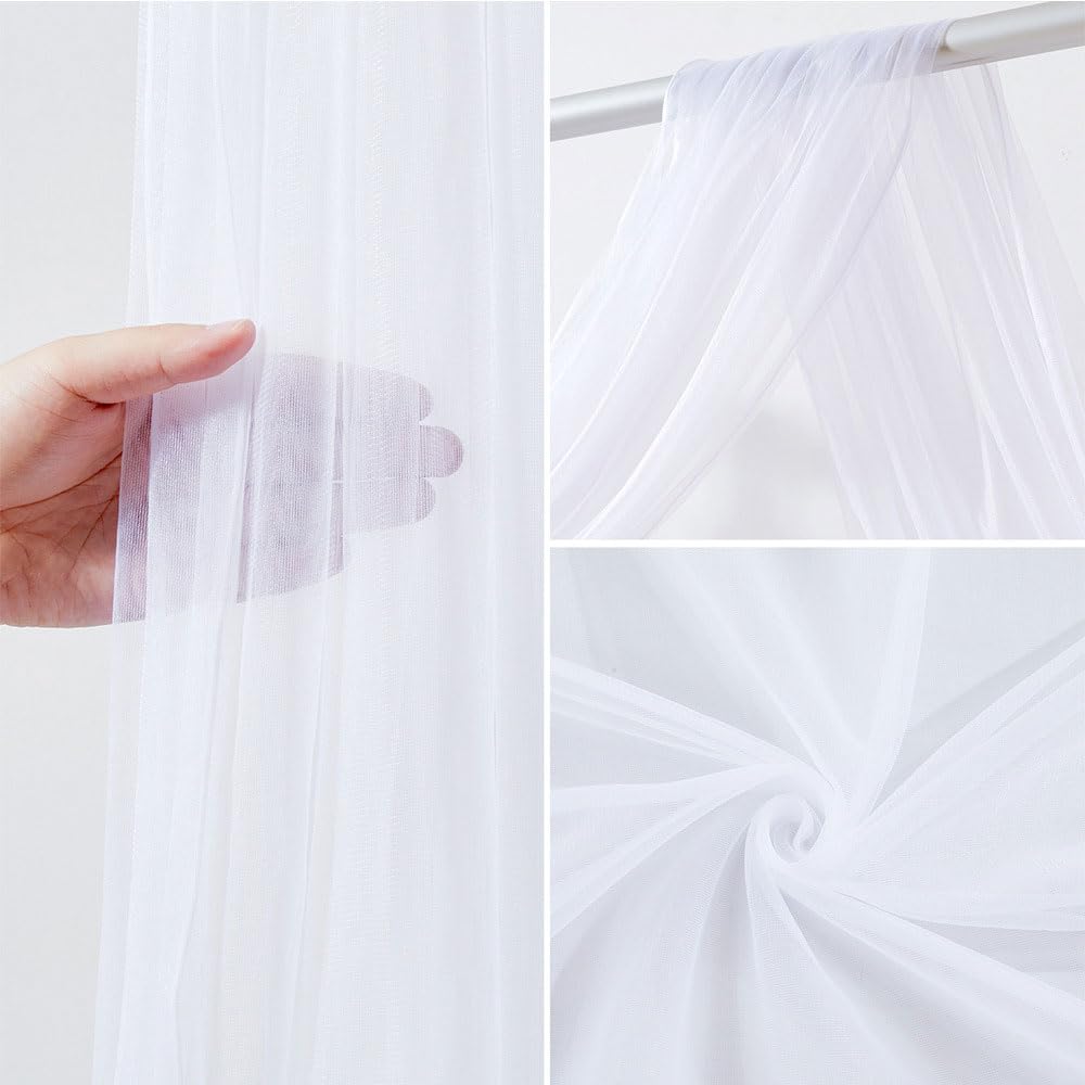 Mateju 4 Stück Chiffon Hochzeit Vorhang Hochzeitsbogen, Rosa/Rot Chiffon Tüll Stoff Querbehang Deko Gardinen Hintergrund für Dekoration Torbogen Zeremonie (Rosé 20,75x600cm)
