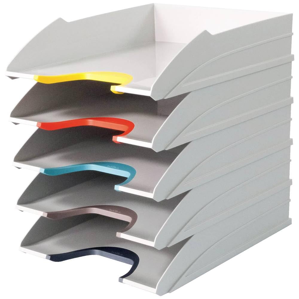 Durable system przechowywania listów A4 (Varicolor Mix) z 5 przegrodami, biały z kolorowymi strefami uchwytu, 770427