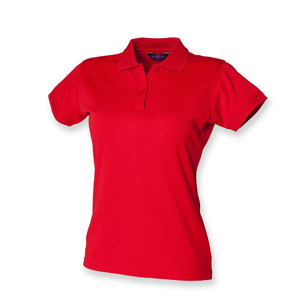Henbury Ladies Coolplus Polo Shirt : Color - Classic Red : Size - M — image 1