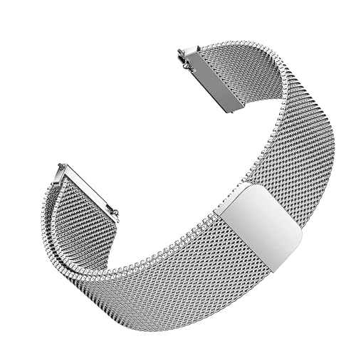 Image of YODI Stainless Steel Milanese Metal Chain Magnetic Clasp 20mm Strap Band For BoAt Watch Matrix Smart Watch only (smartwatch not included) (SILVER)